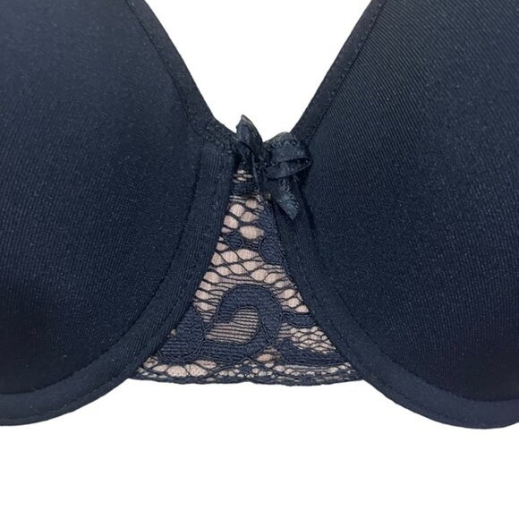 Wacoal bra women's 32DDD black lace lightly padded - Picture 2 of 9